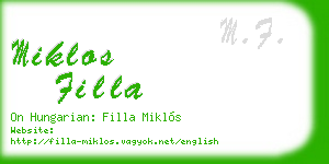 miklos filla business card